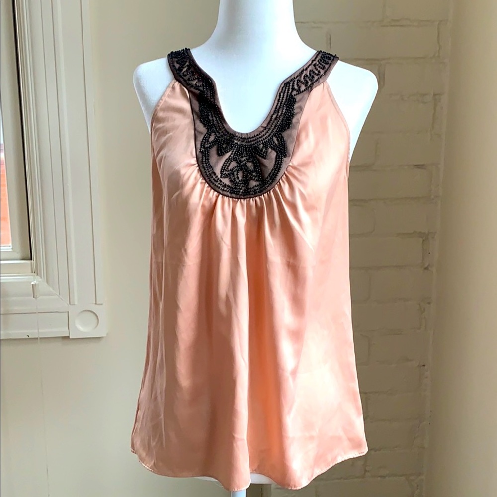 The Limited peach top lace & bead detail